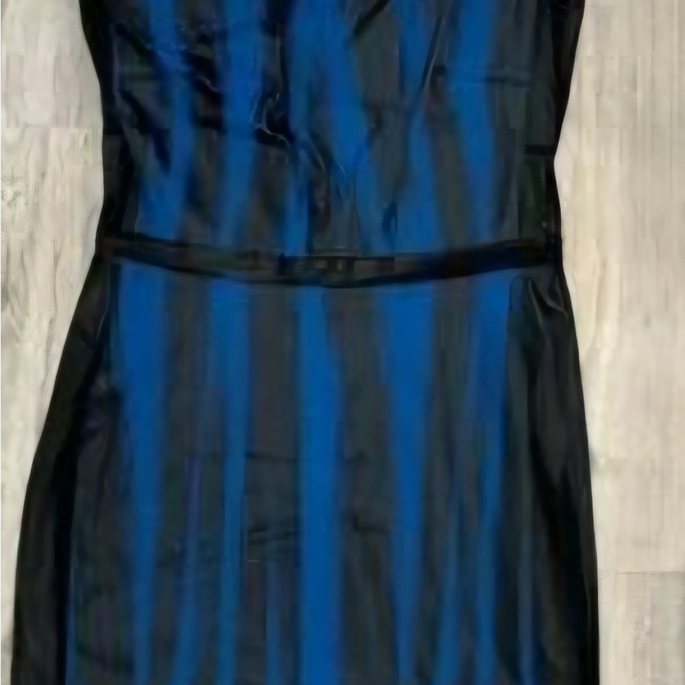 JAYGODFREY Striking Blue and Black Mini Dress
